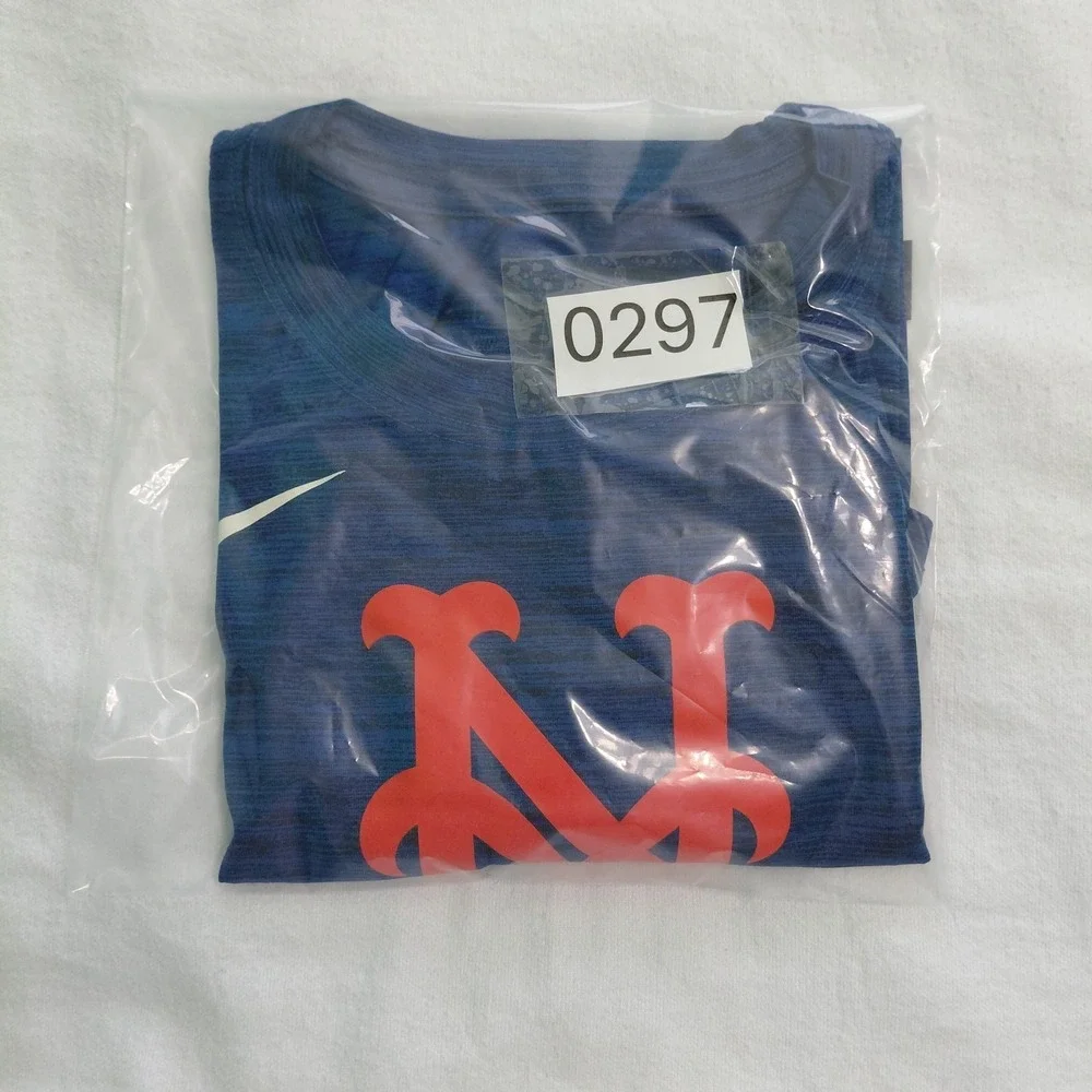 Nike New York Mets Graphic Baseball Authentic T Shirt Mens Size Large Blue